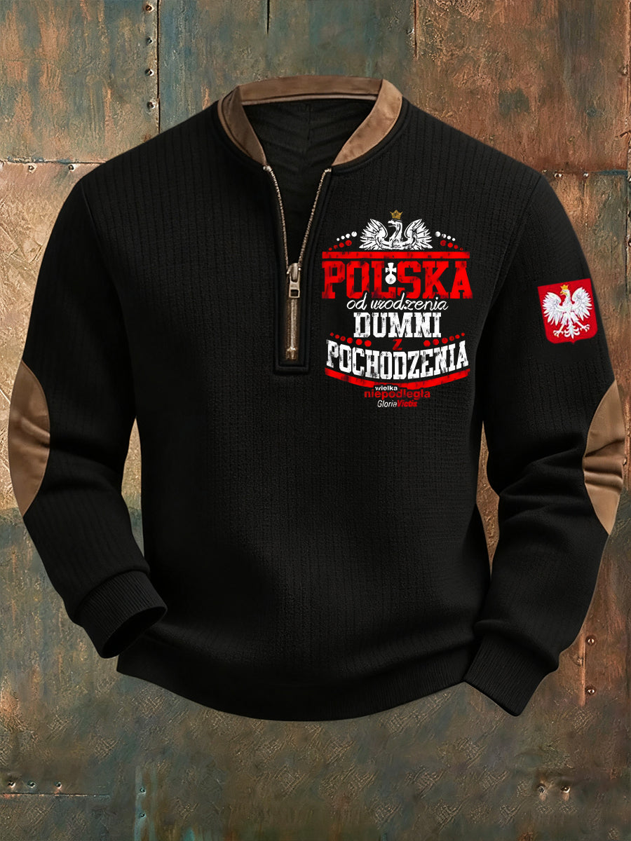 Polski Vintage Biały Orzeł Casual Bluza