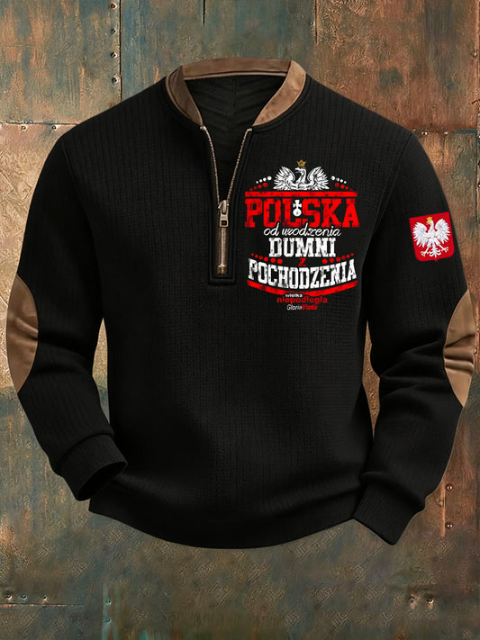 Polski Vintage Biały Orzeł Casual Bluza