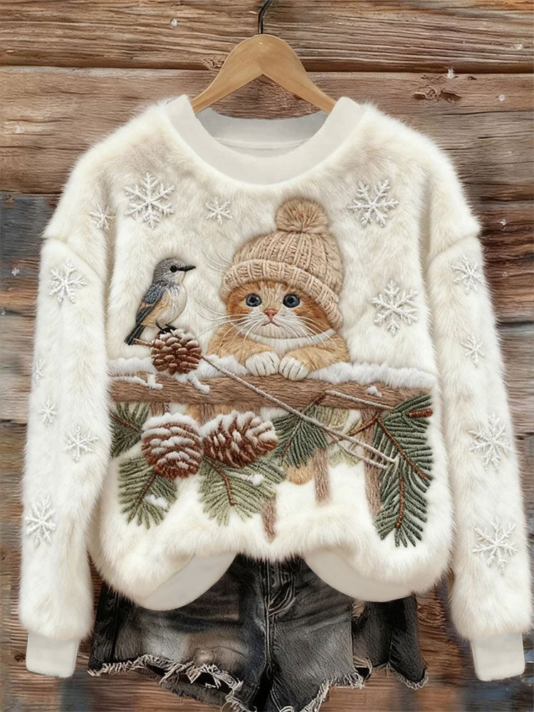 Damski top z nadrukiem dla kota