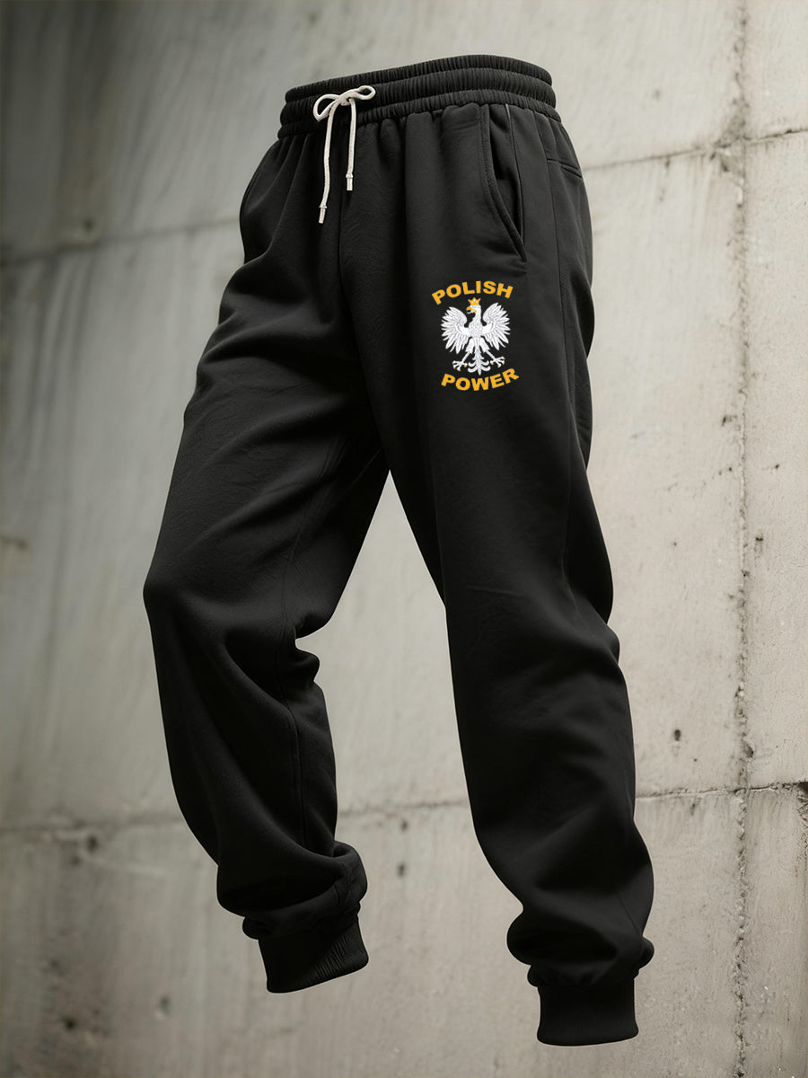 Męskie spodnie sportowe retro na co dzień