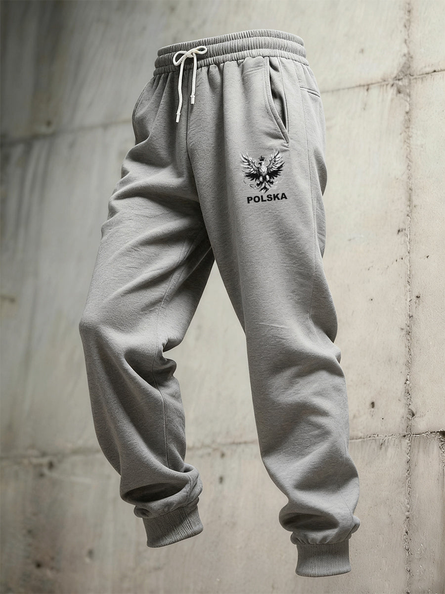 Męskie spodnie sportowe retro na co dzień