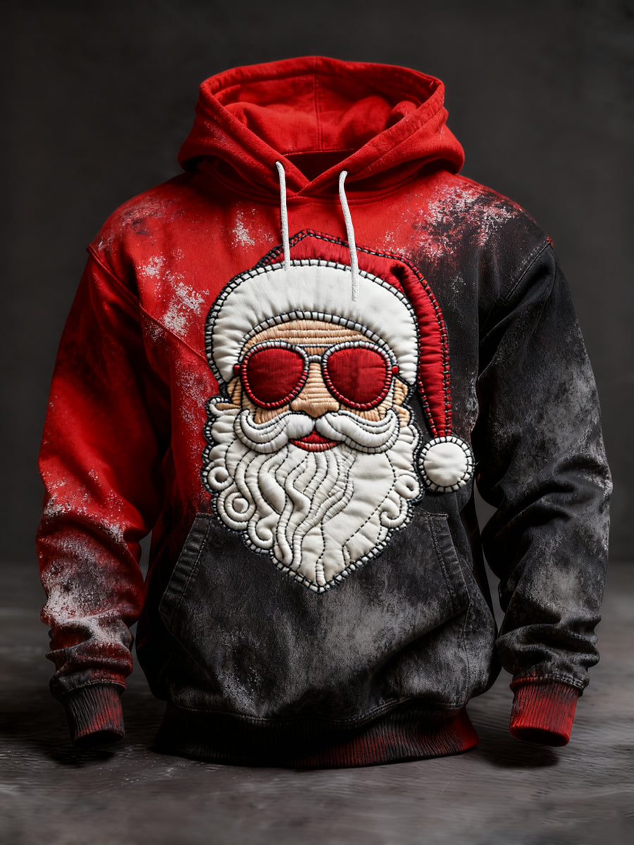 Świąteczne okulary przeciwsłoneczne Santa Claus Casual Bluza z kapturem