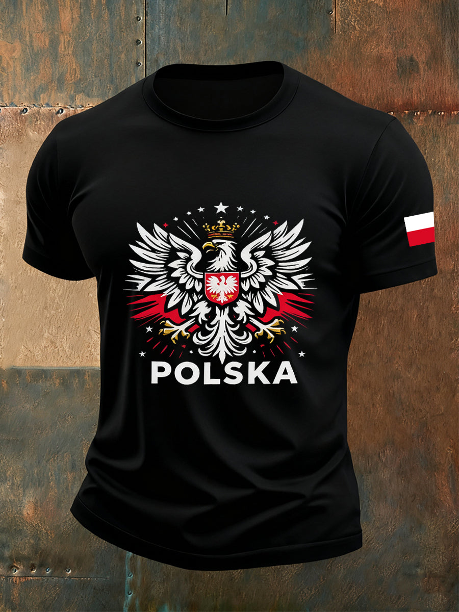 Męska moda w stylu vintage Casual Crew Neck z krótkim rękawem