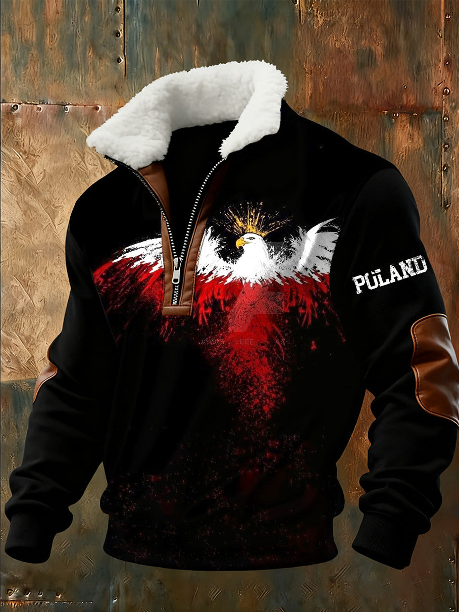 Męska bluza z polskim nadrukiem Stojący kołnierzyk