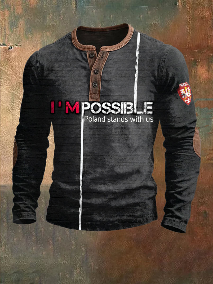 Casualowa bluza z nadrukiem męska Polska z nami