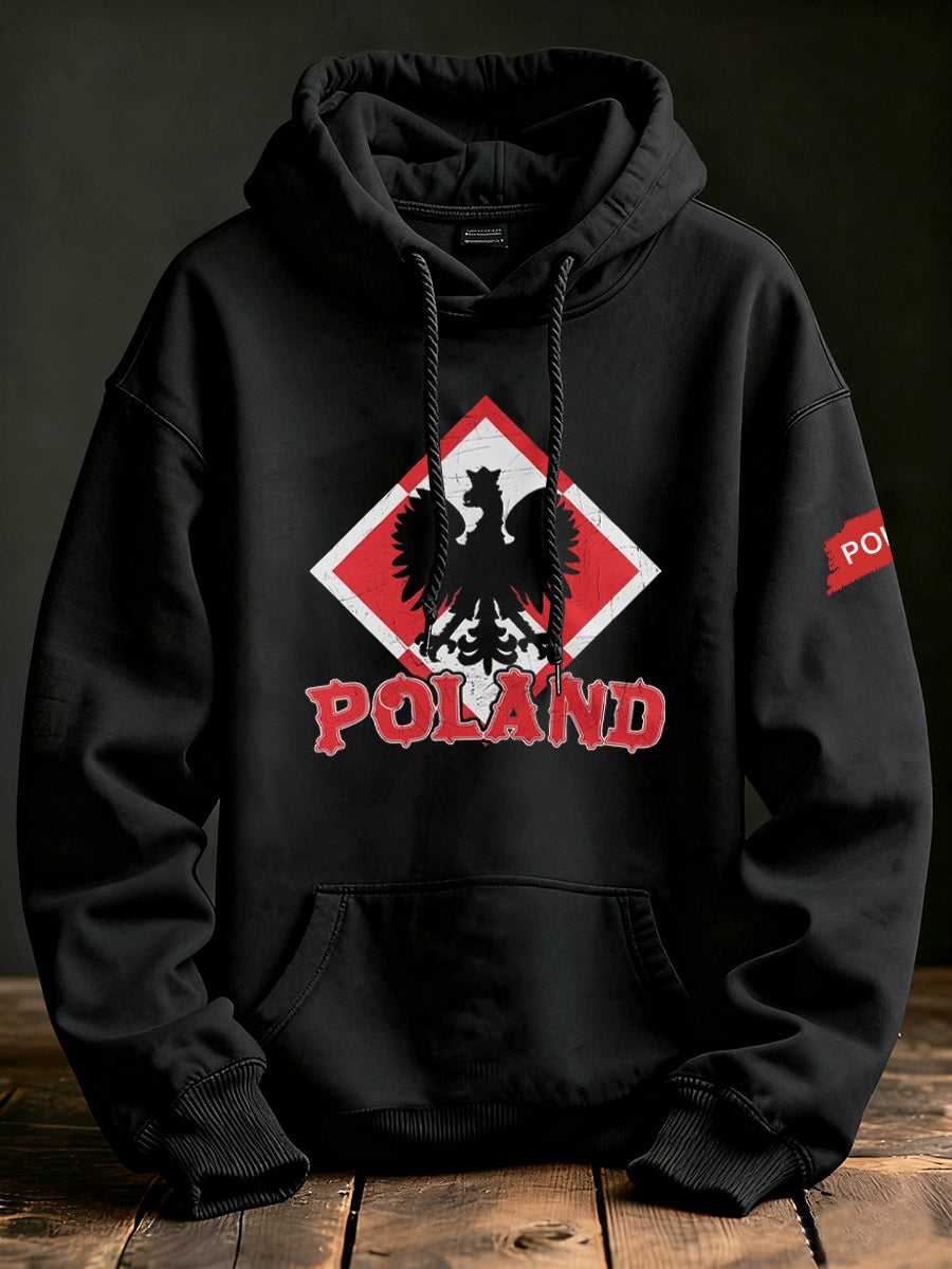 Męska moda vintage Casual Bluza z kapturem