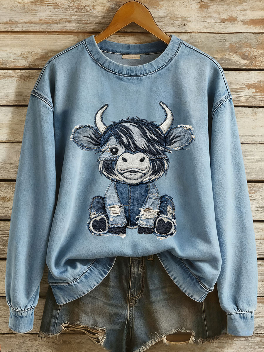 Damska koszula sportowa Highland Cow Art Print Casual