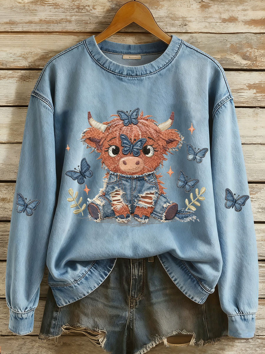 Damska koszula sportowa Highland Cow Art Print Casual