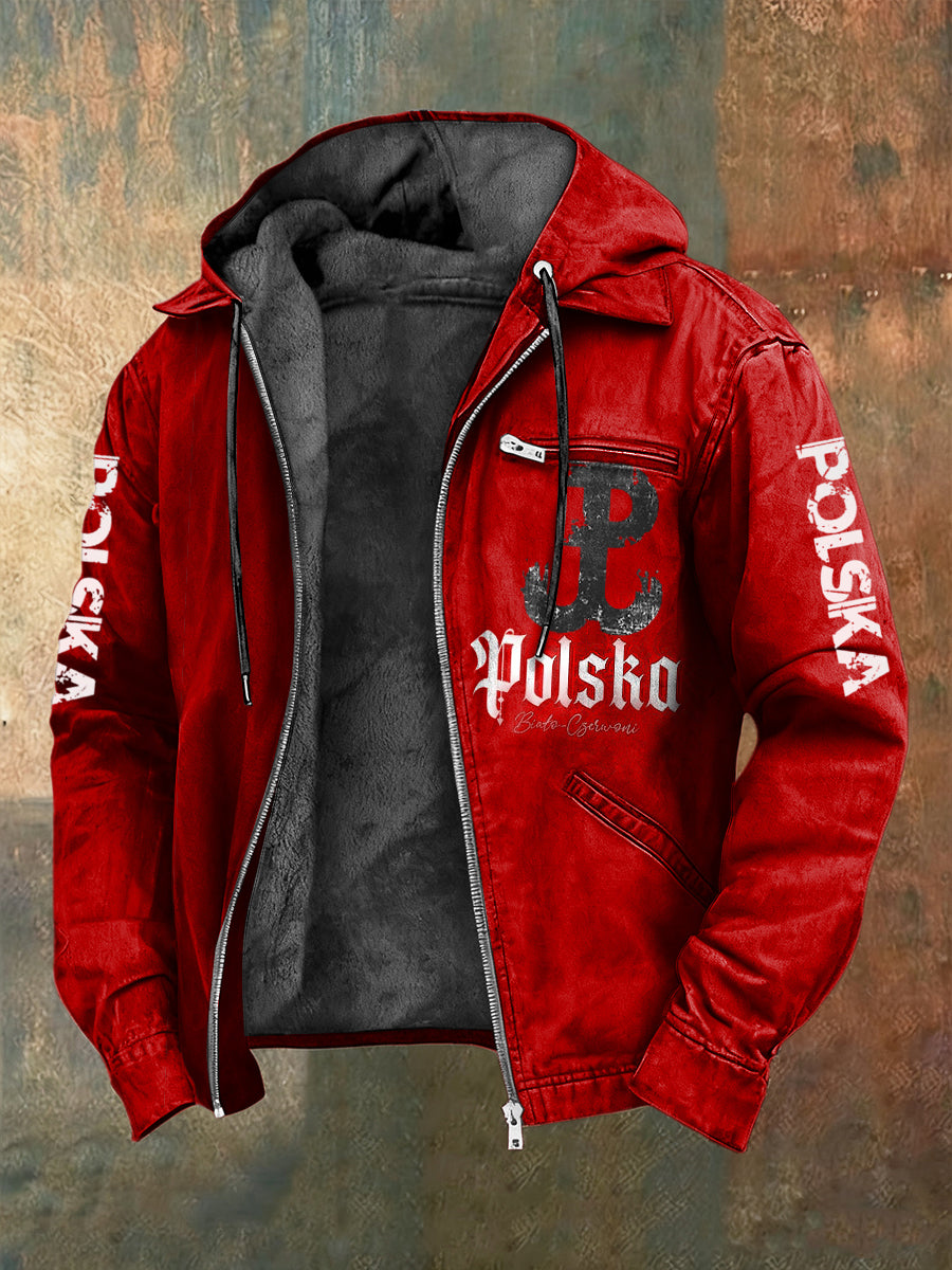 Kurtka z kapturem z polarową podszetką Retro Polish Home Guard