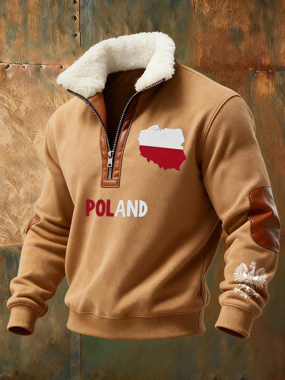 Męska bluza z polskim nadrukiem Stojący kołnierzyk