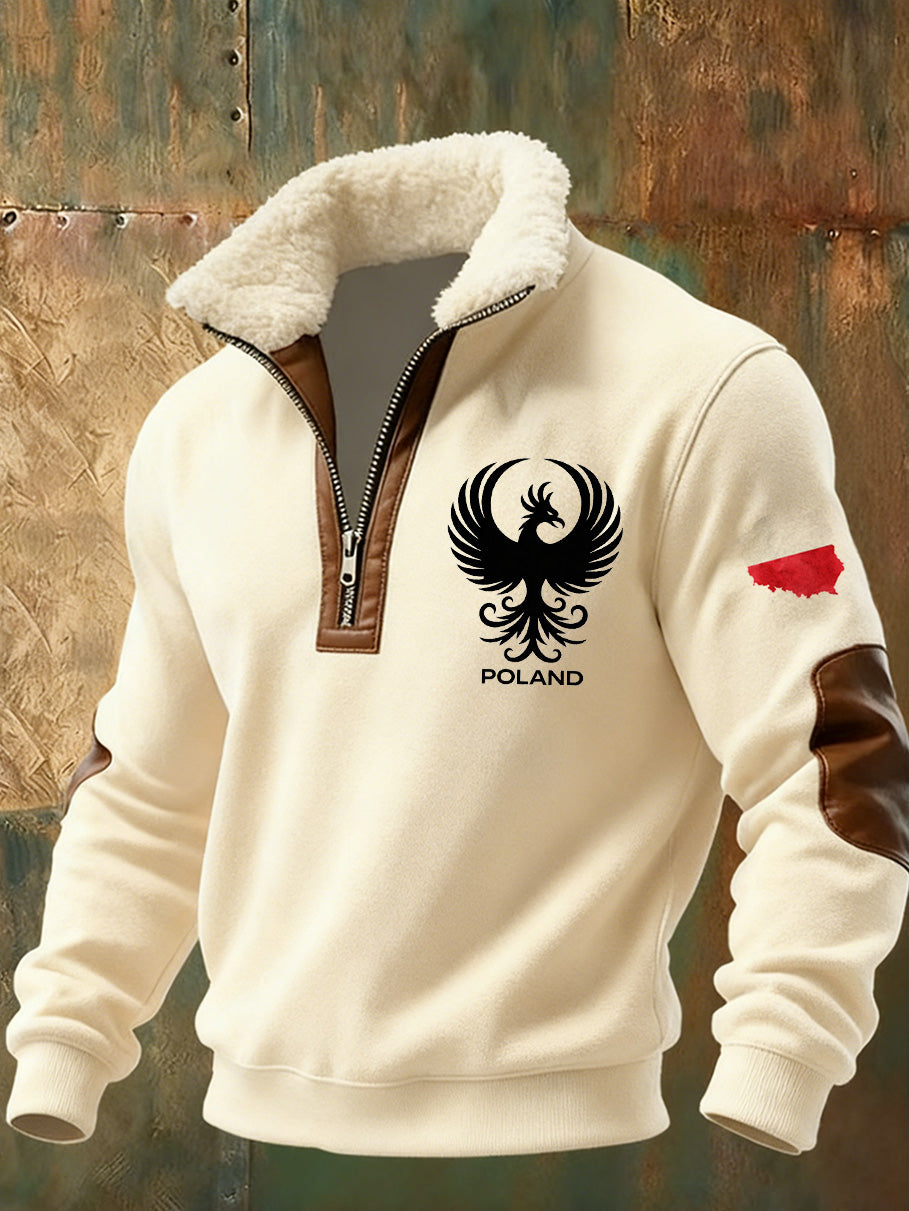 Męska bluza z polskim nadrukiem Stojący kołnierzyk