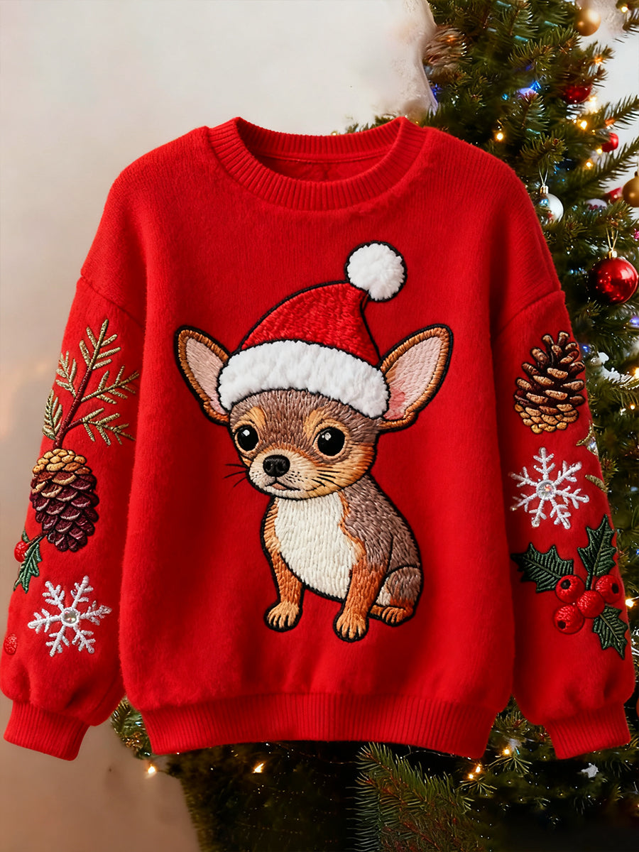 Damskie Retro Animal Boże Narodzenie Art Print Casual Top flanelowy