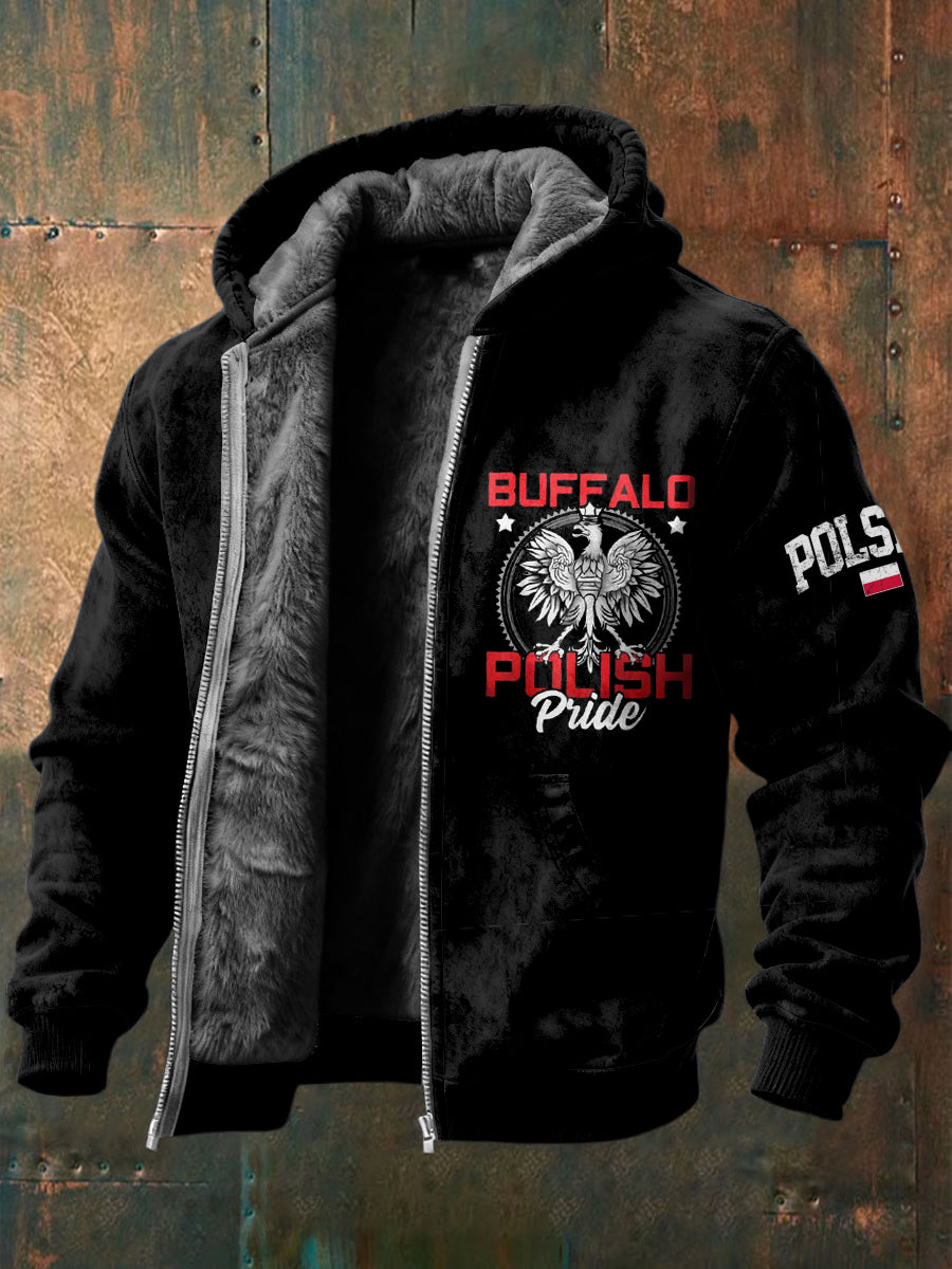 Retro polska duma z kapturem z polarem