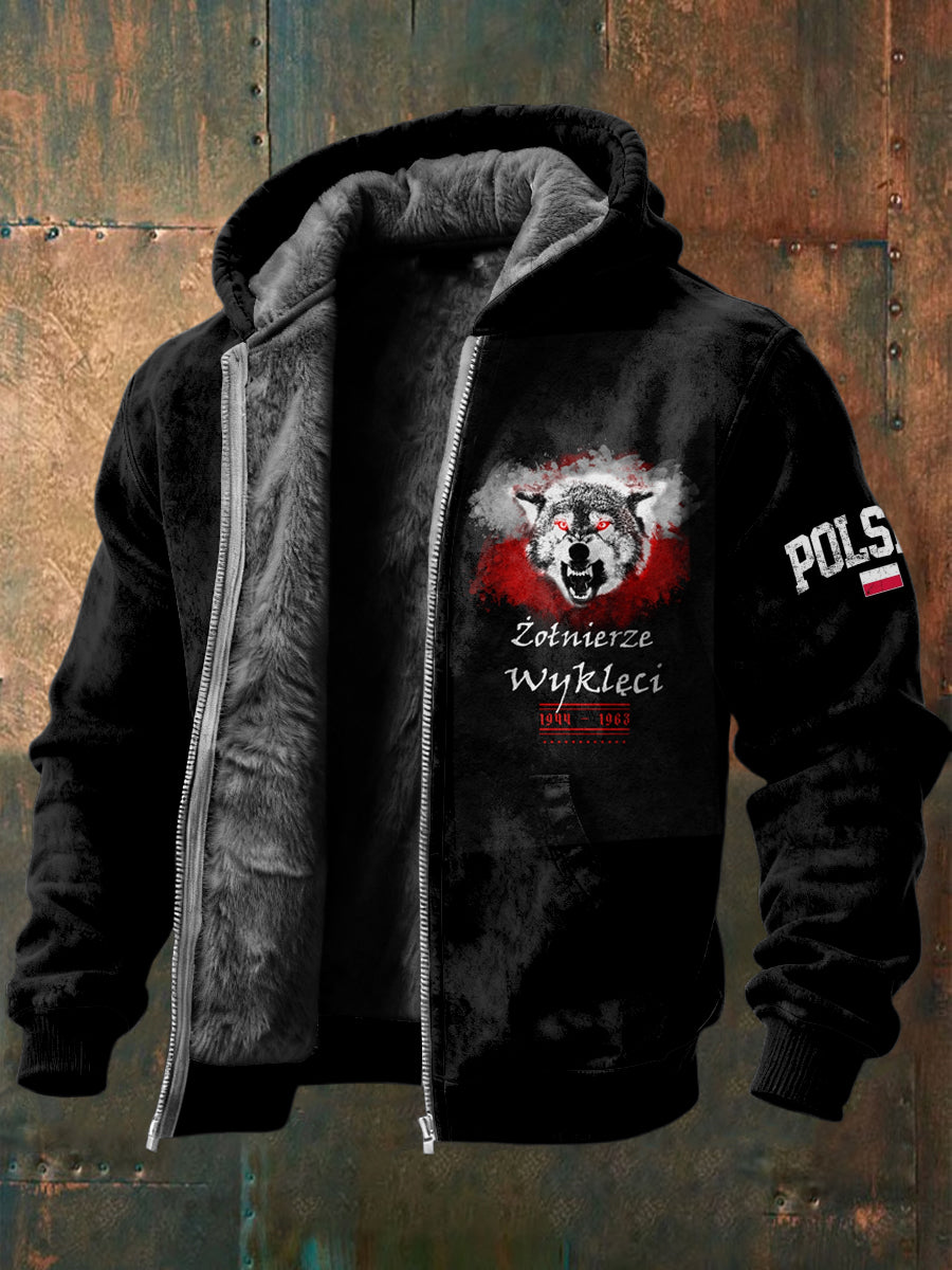 Retro polska kurtka z kapturem z polarem Patriot