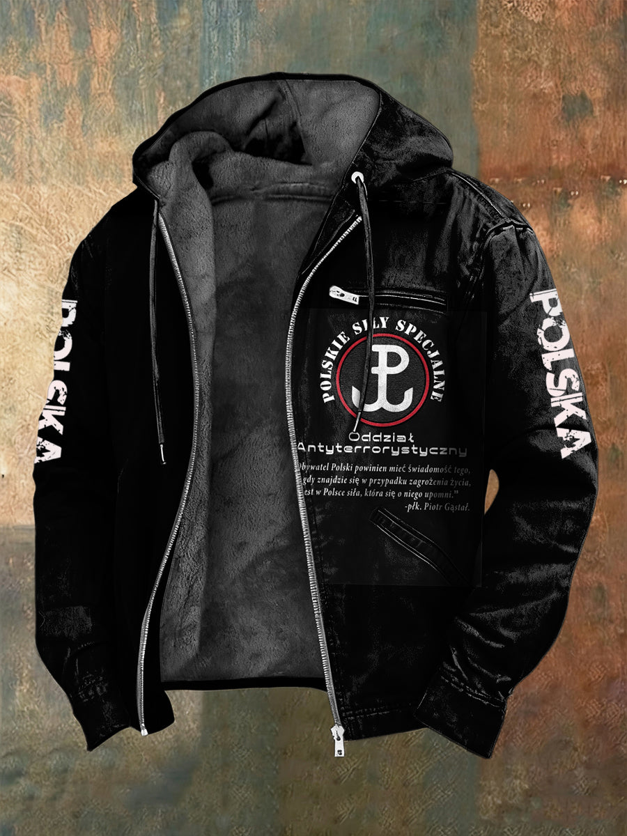 Kurtka z kapturem z polarową podszetką Retro Polish Home Guard