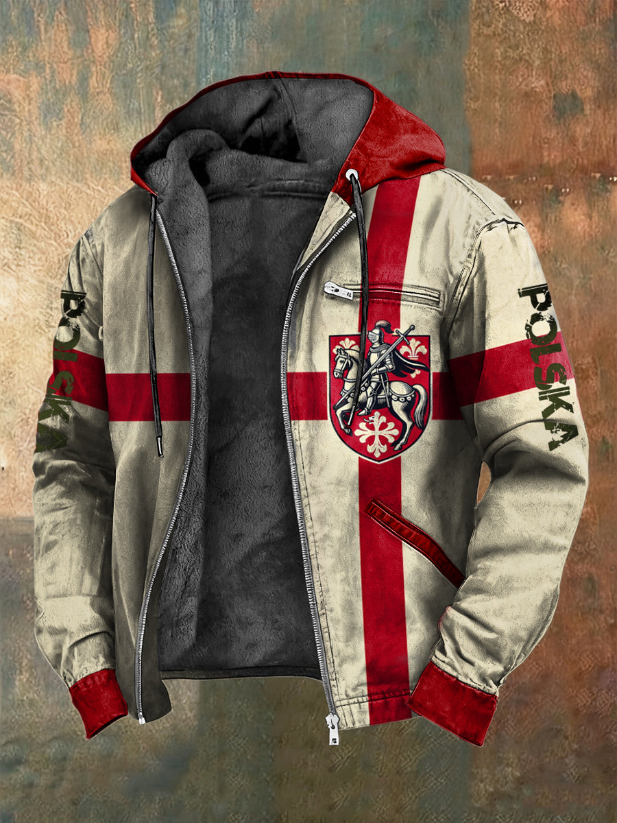 Retro polsko-litewski herb z kapturem z polarową podszetką