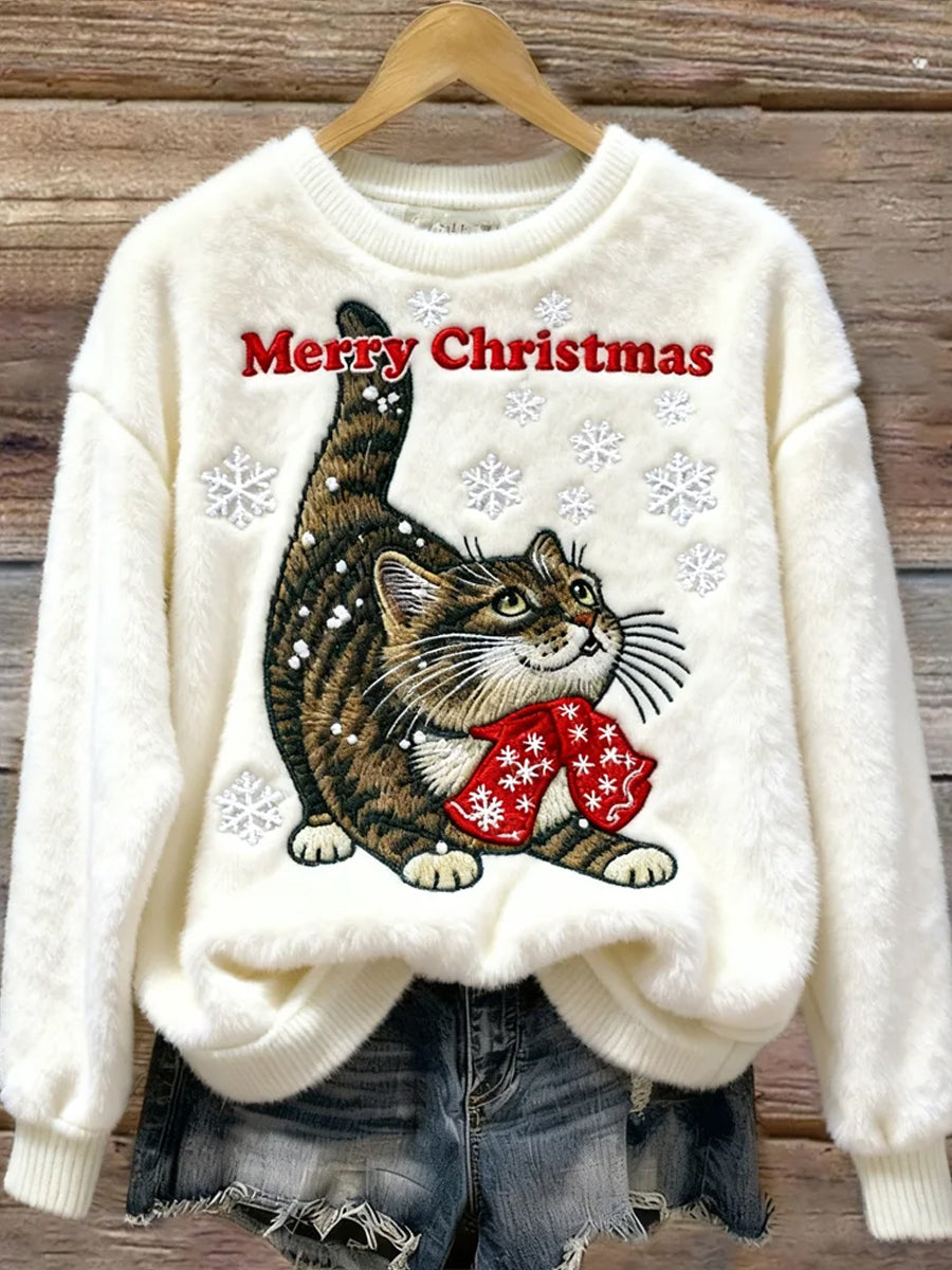 Damskie Retro Animal Art Print Casual Top flanelowy