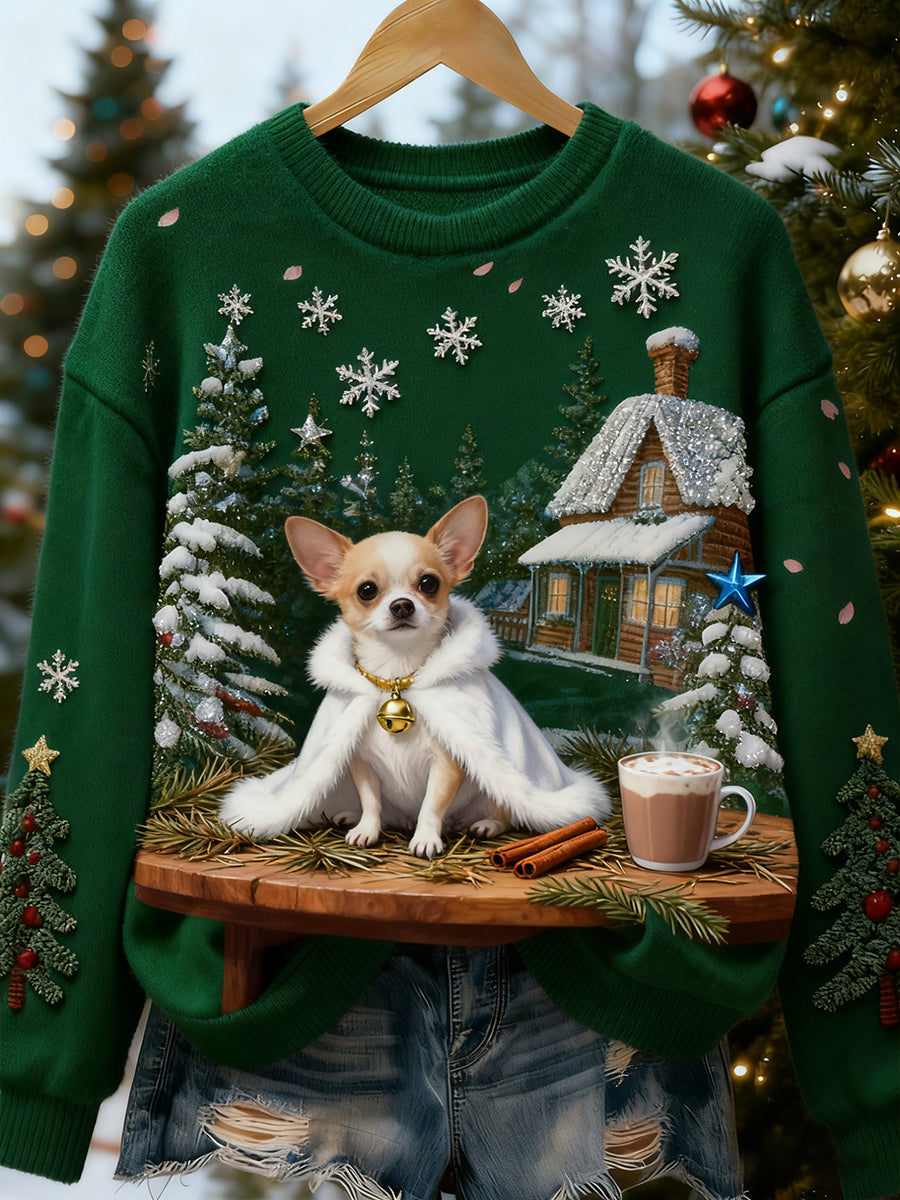 Damskie Retro Animal Art Print Casual Top flanelowy