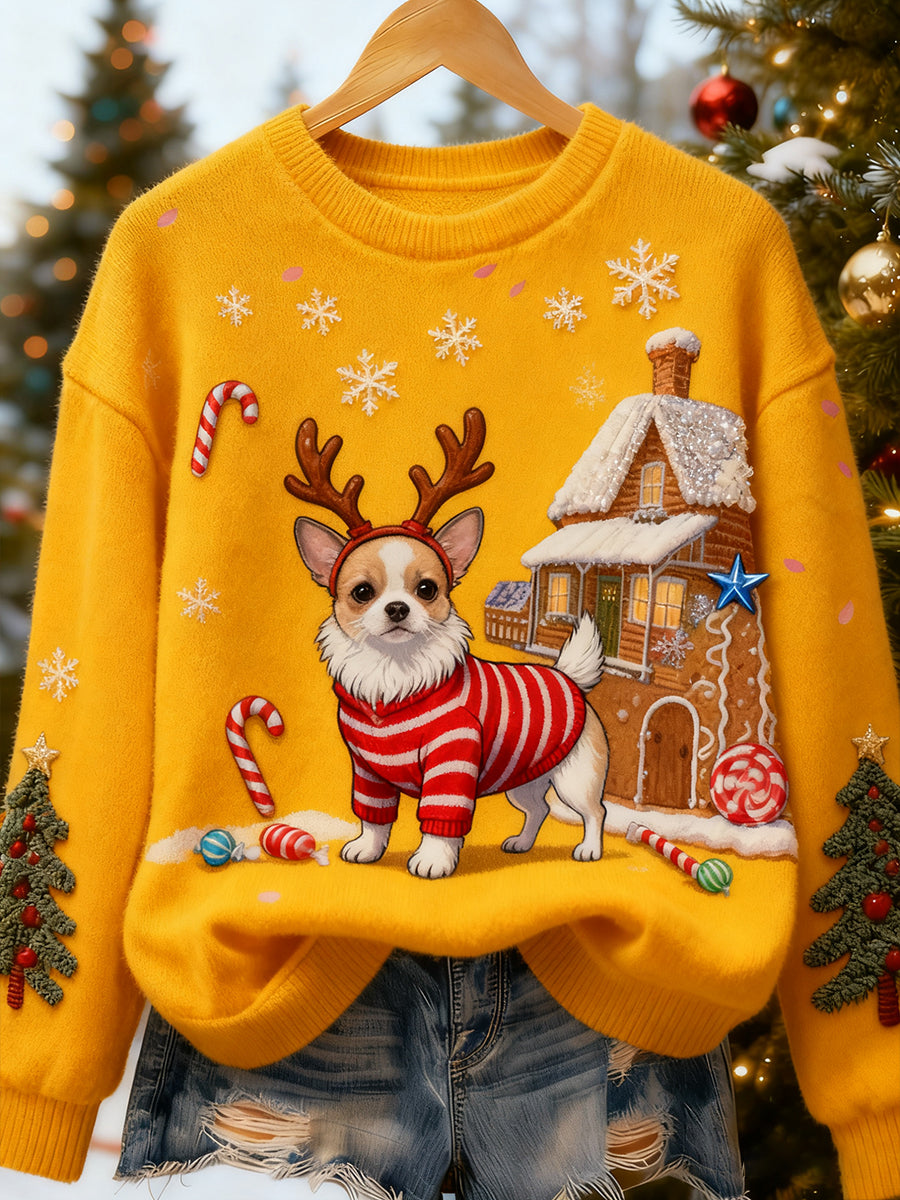 Damskie Retro Animal Art Print Casual Top flanelowy