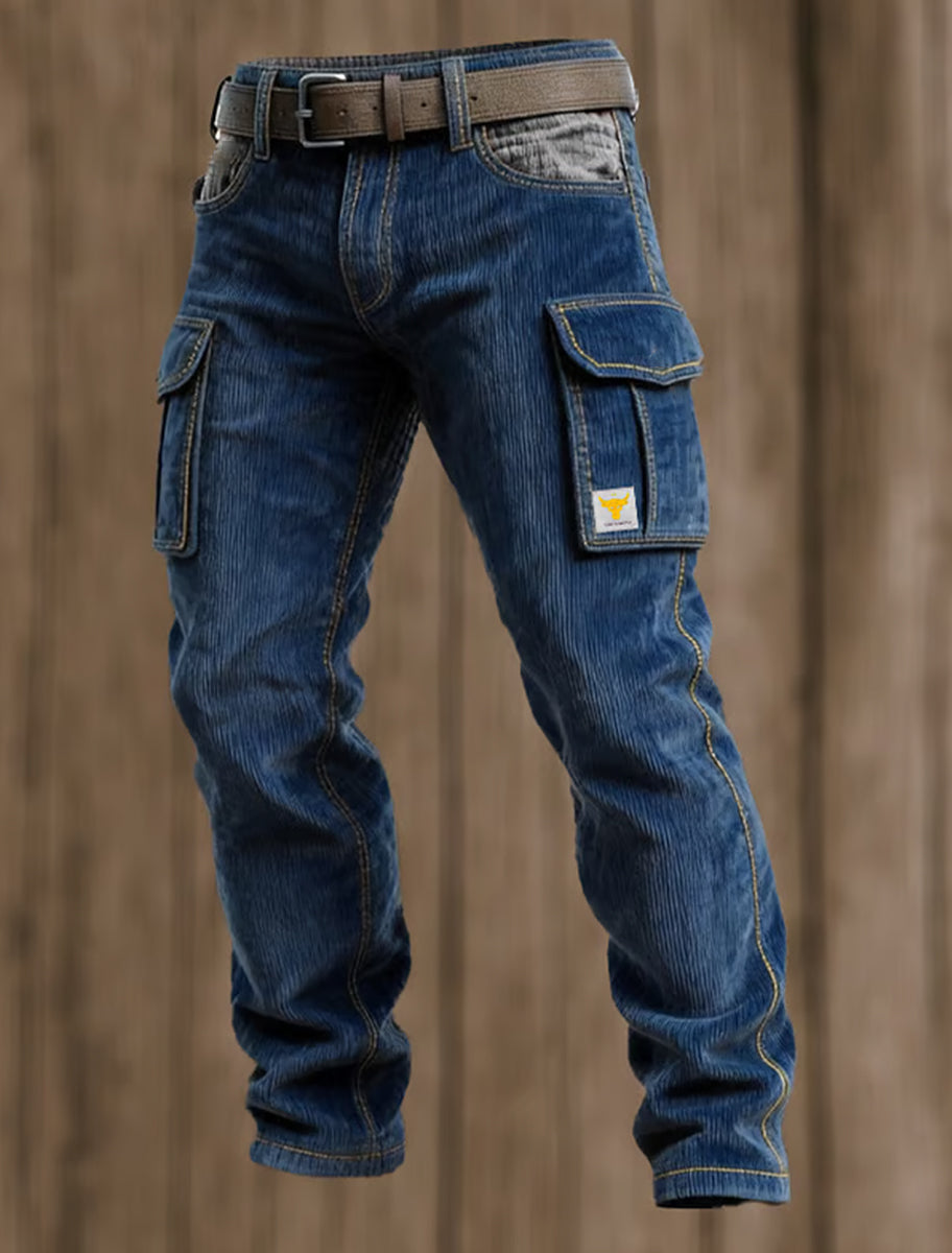 Męskie spodnie robocze retro styl biznesowy na co dzień