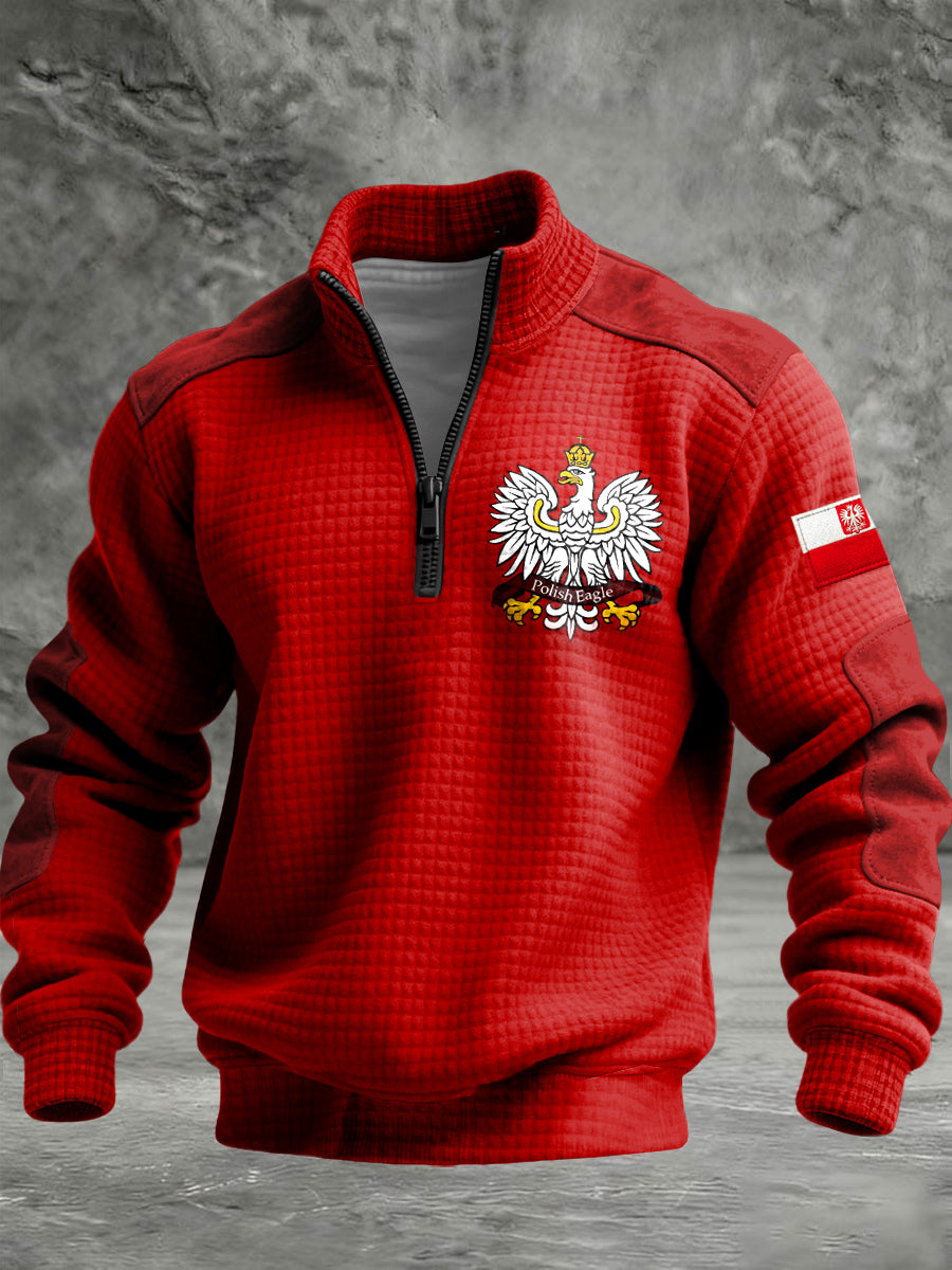 Bluza z kapturem retro z polską flagą orła