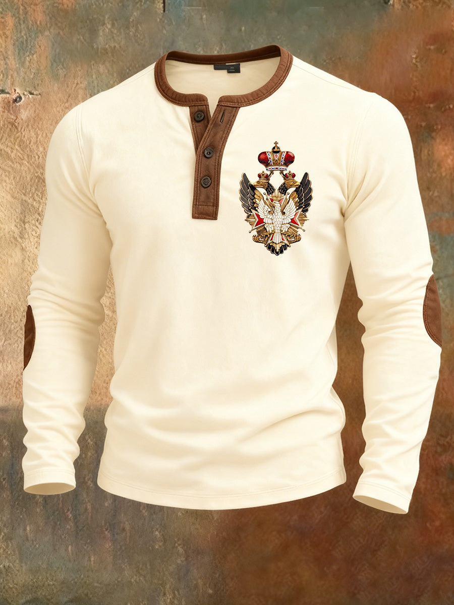 Męska koszulka z długim rękawem z nadrukiem polskim