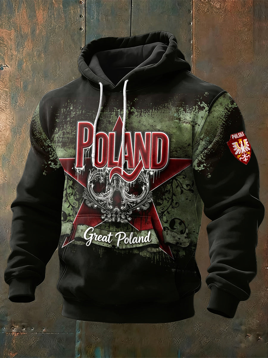 Męska bluza z kapturem z nadrukiem polskiej czaszki