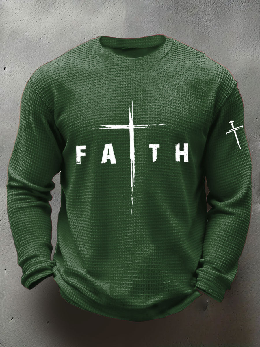 Męska koszulka Waffle z nadrukiem Faith