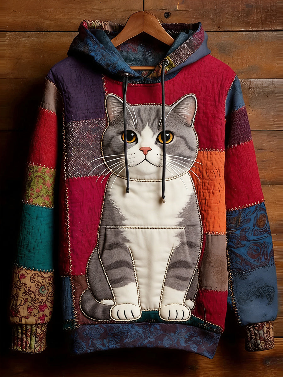 Wygodna bluza w stylu retro retro z nadrukiem w stylu zwierzęcym