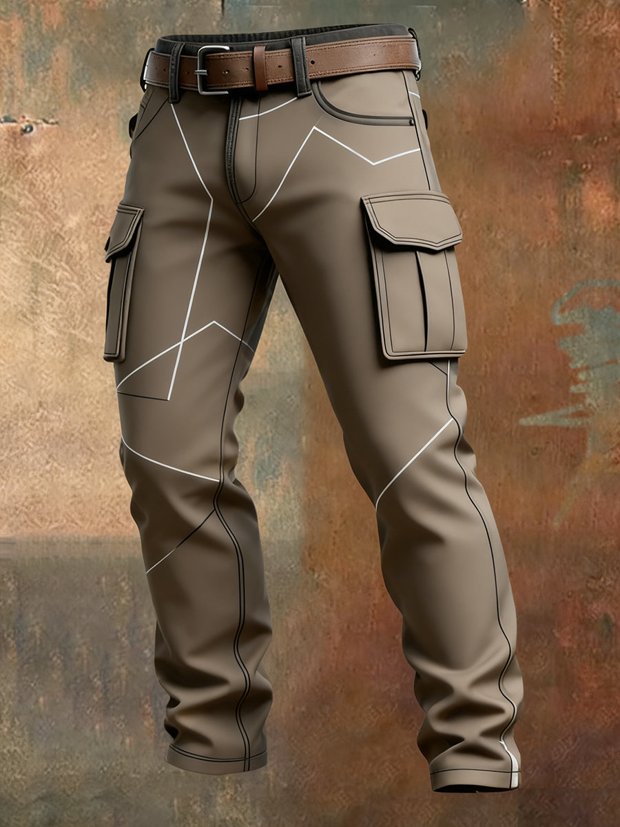 Męskie spodnie robocze retro styl biznesowy na co dzień