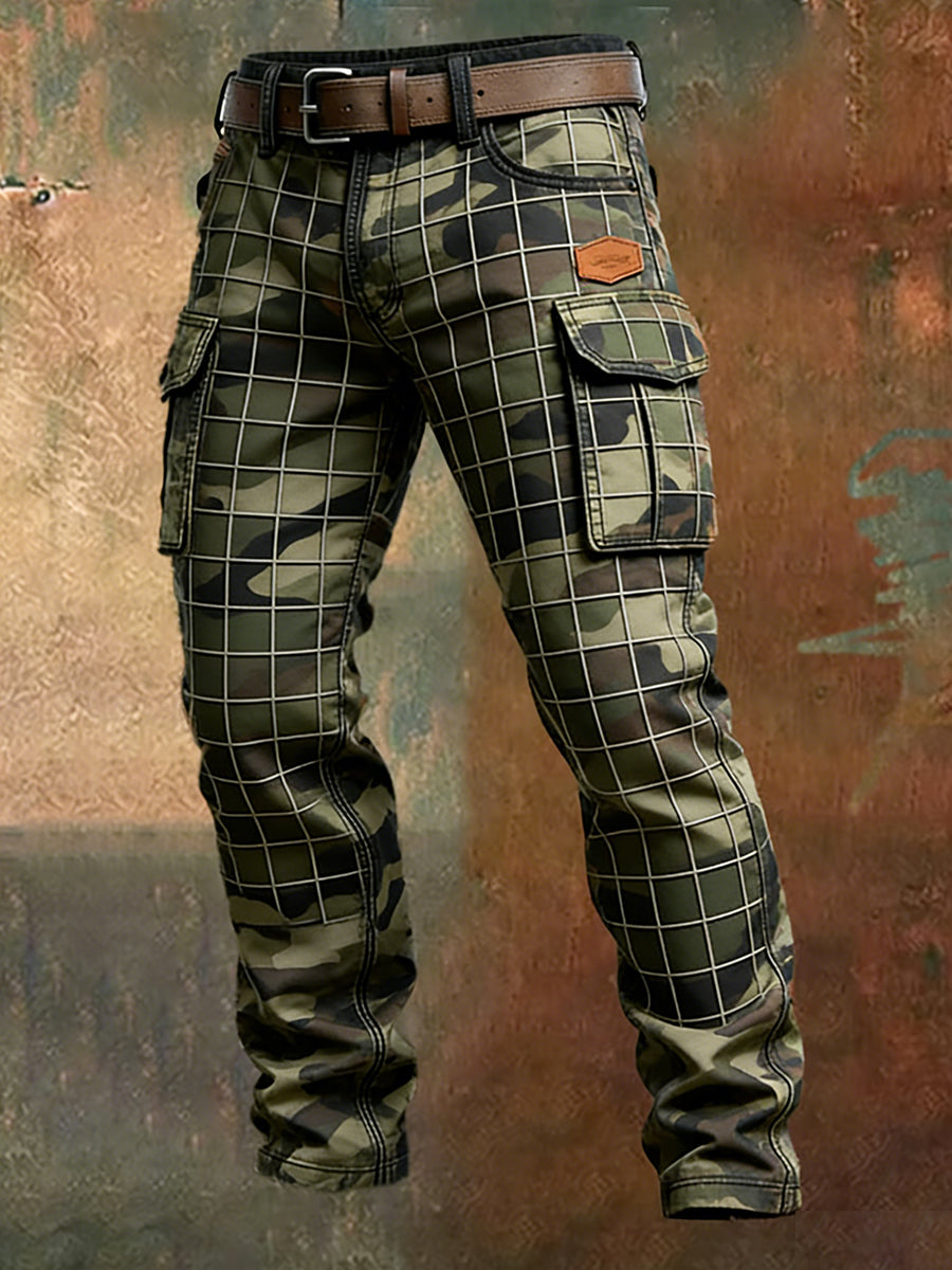 Męskie spodnie robocze retro styl biznesowy na co dzień