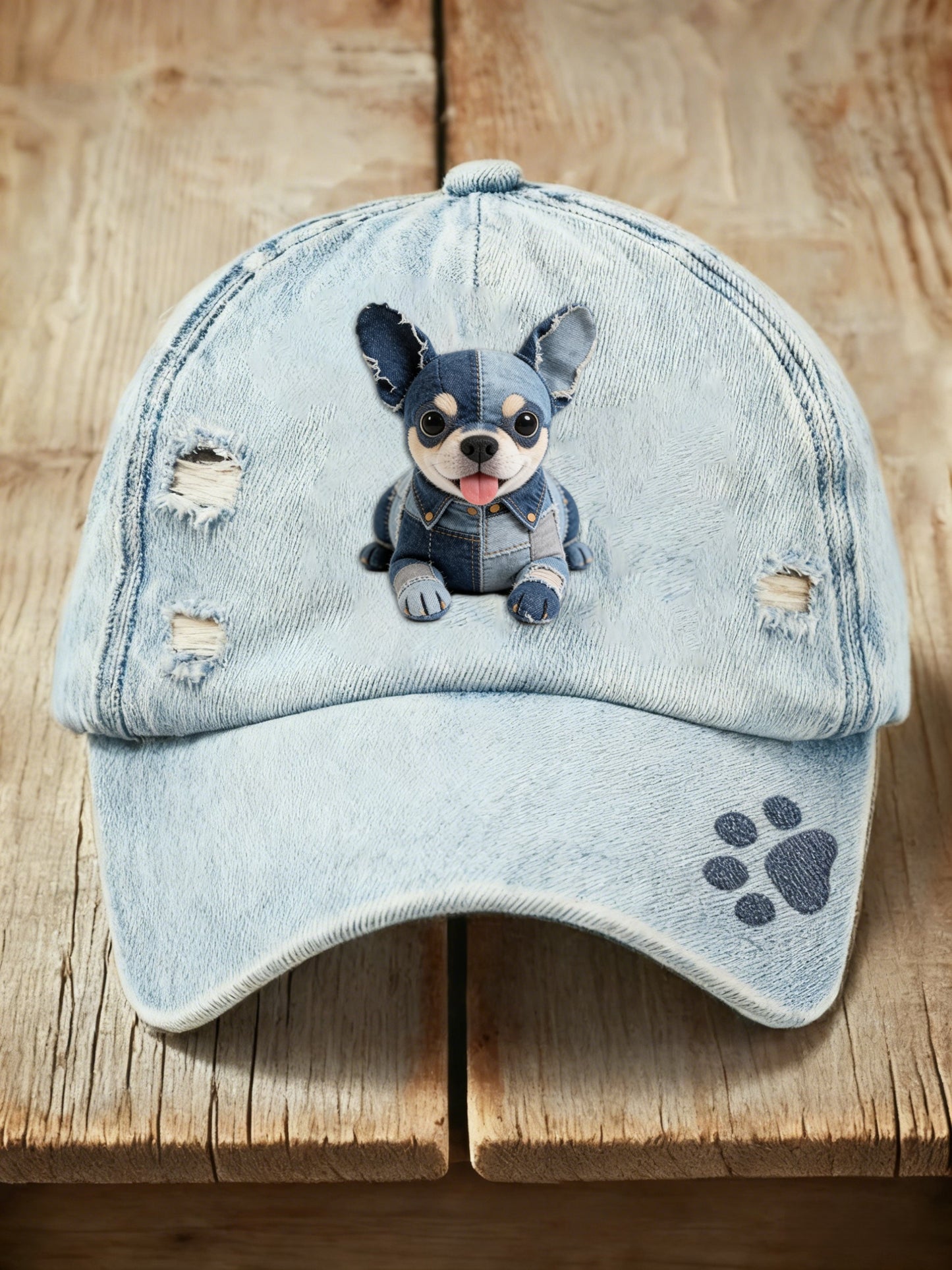 Czapka z nadrukiem kowboja w stylu retro uroczy pies Chihuahua