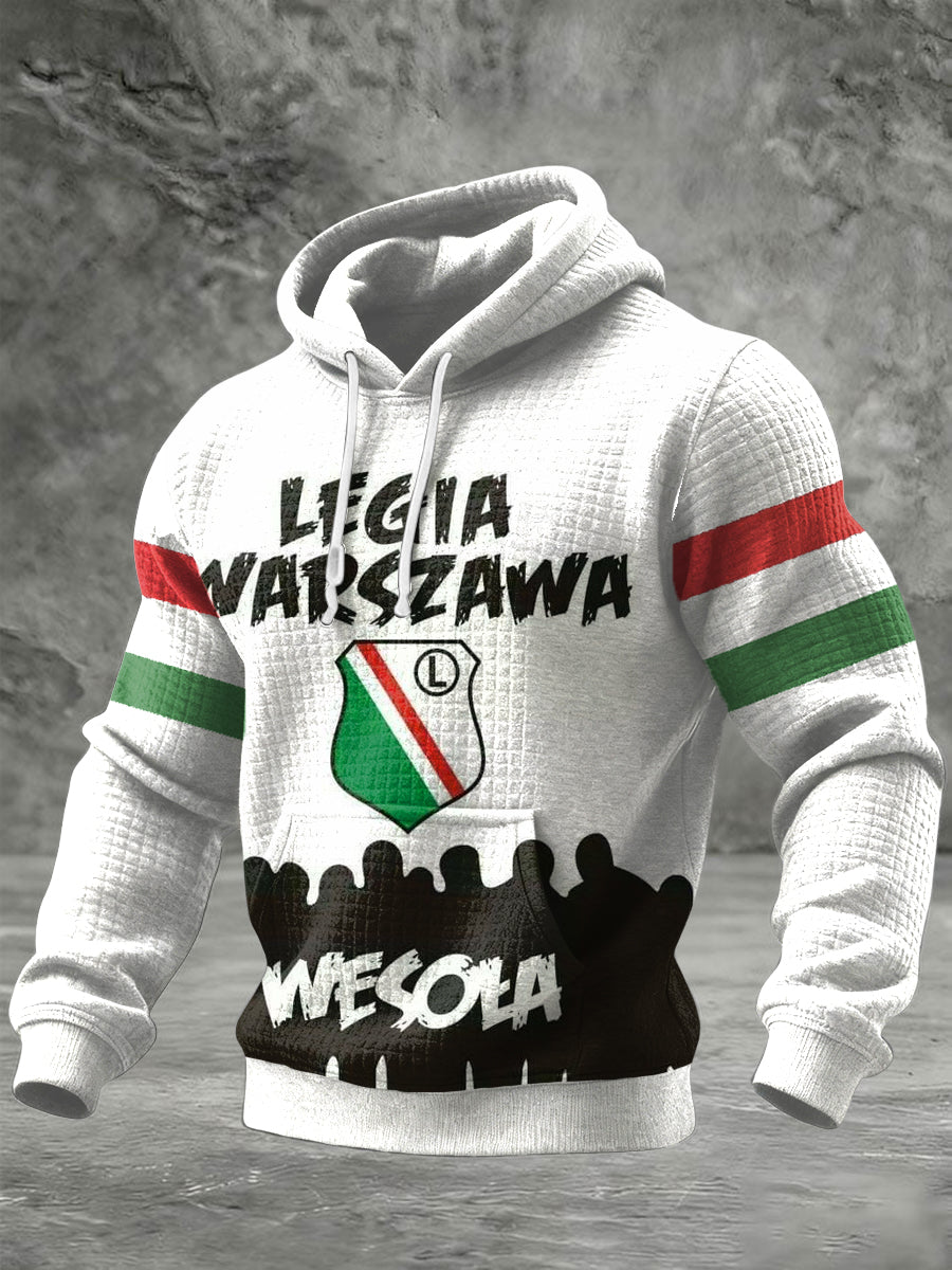 Retro polska warszawska klubowa casual bluza z kapturem