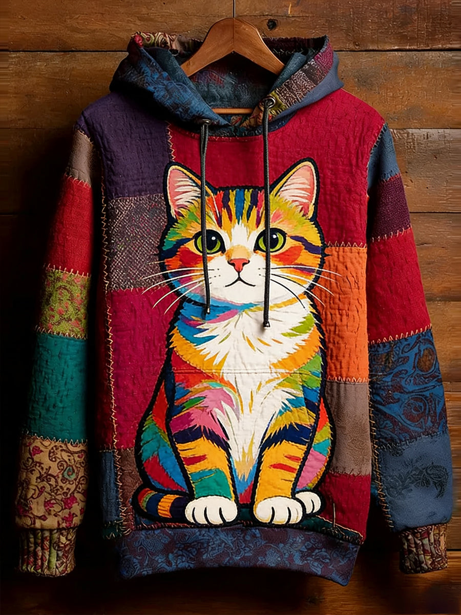 Unisex Retro Animal Art Print Wygodna dorywcza bluza