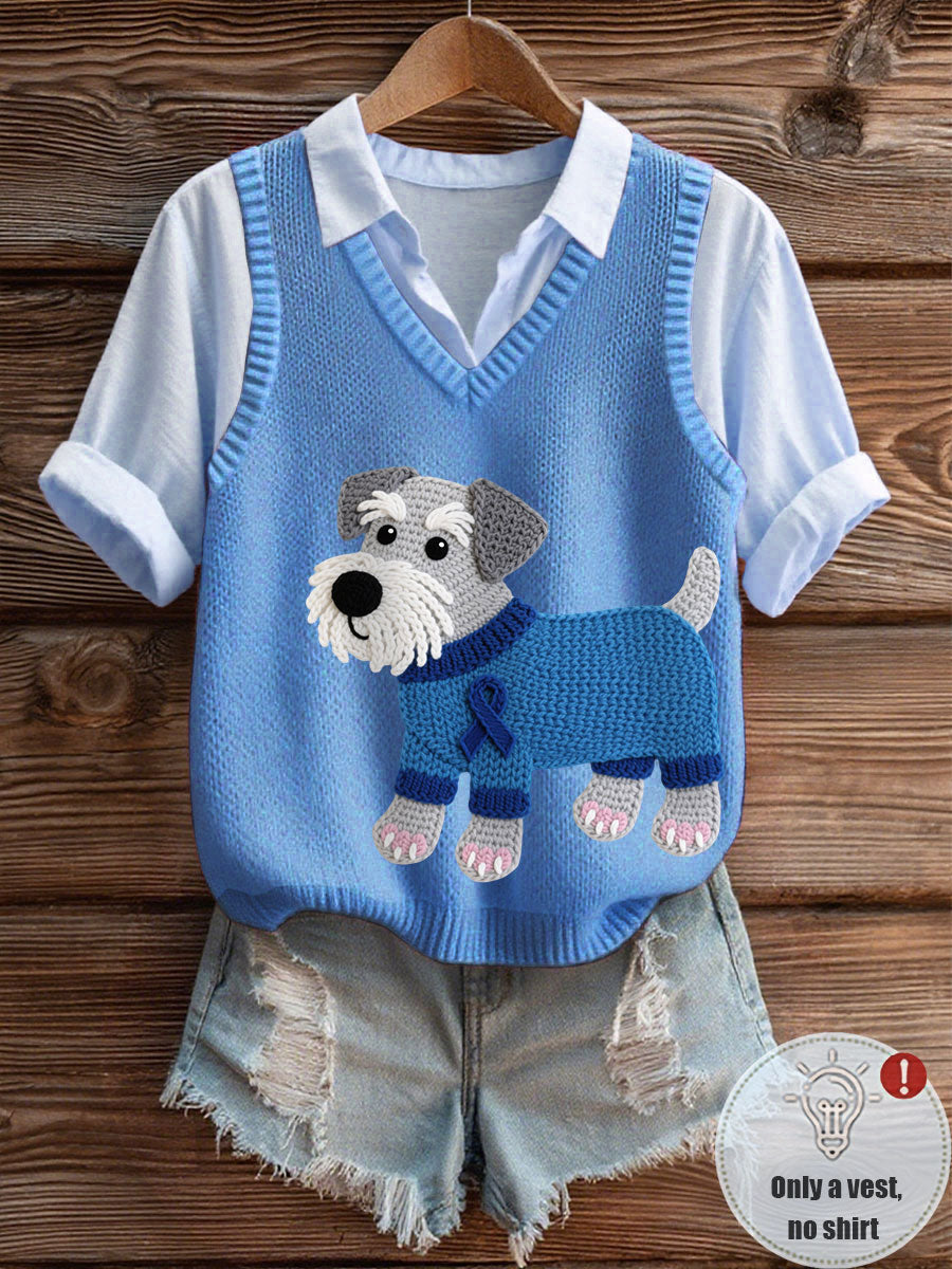 Damska kamizelka z kołnierzem V z rakiem prostaty Sznaucer