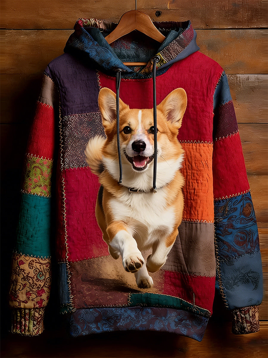 Unisex Retro Animal Art Print Wygodna dorywcza bluza