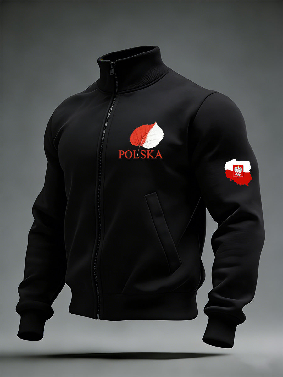 Męska kurtka z długim rękawem z nadrukiem polskim
