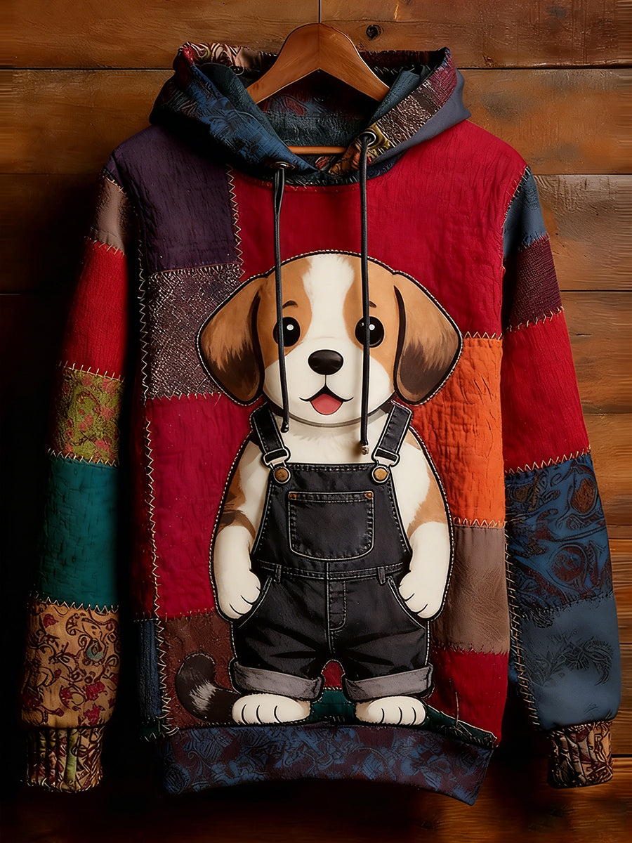 Unisex Retro Animal Art Print Wygodna dorywcza bluza