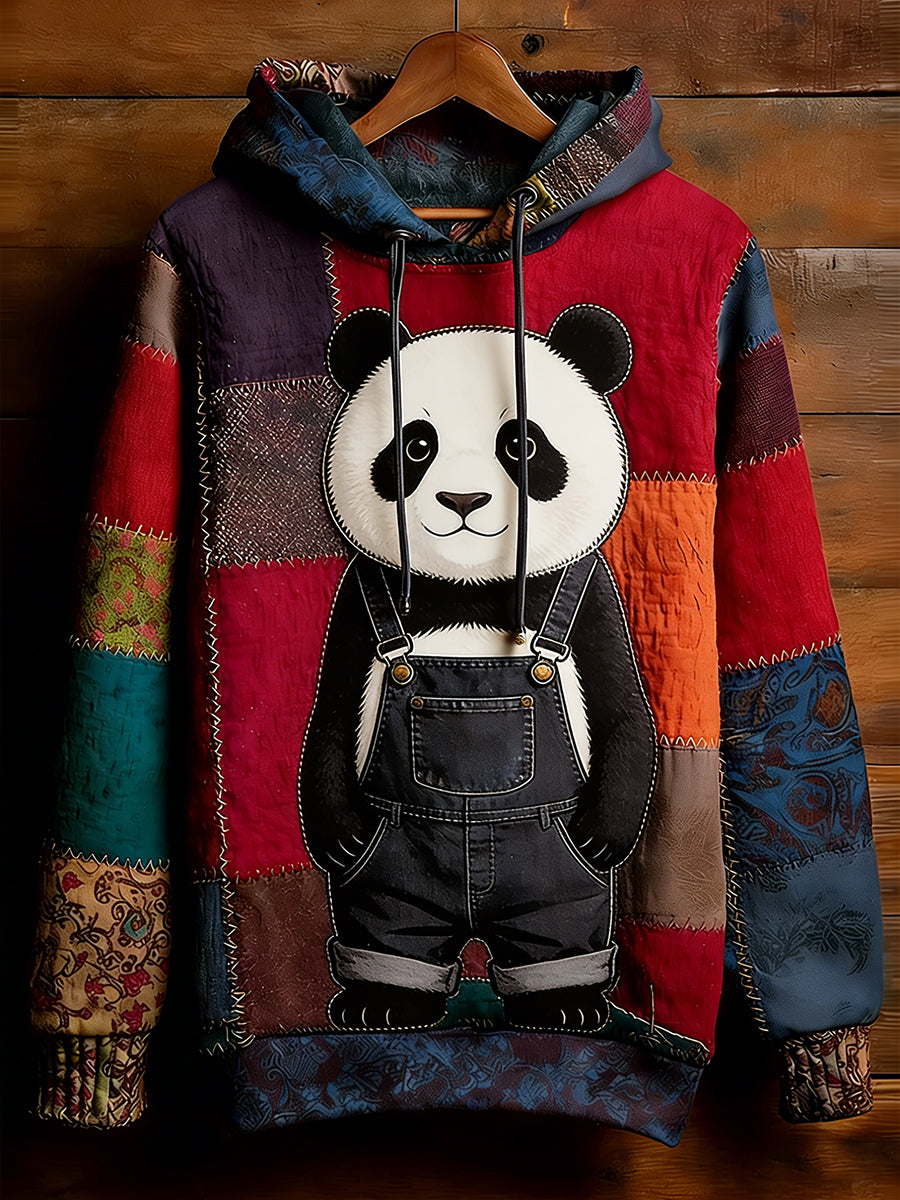 Unisex Retro Animal Art Print Wygodna dorywcza bluza