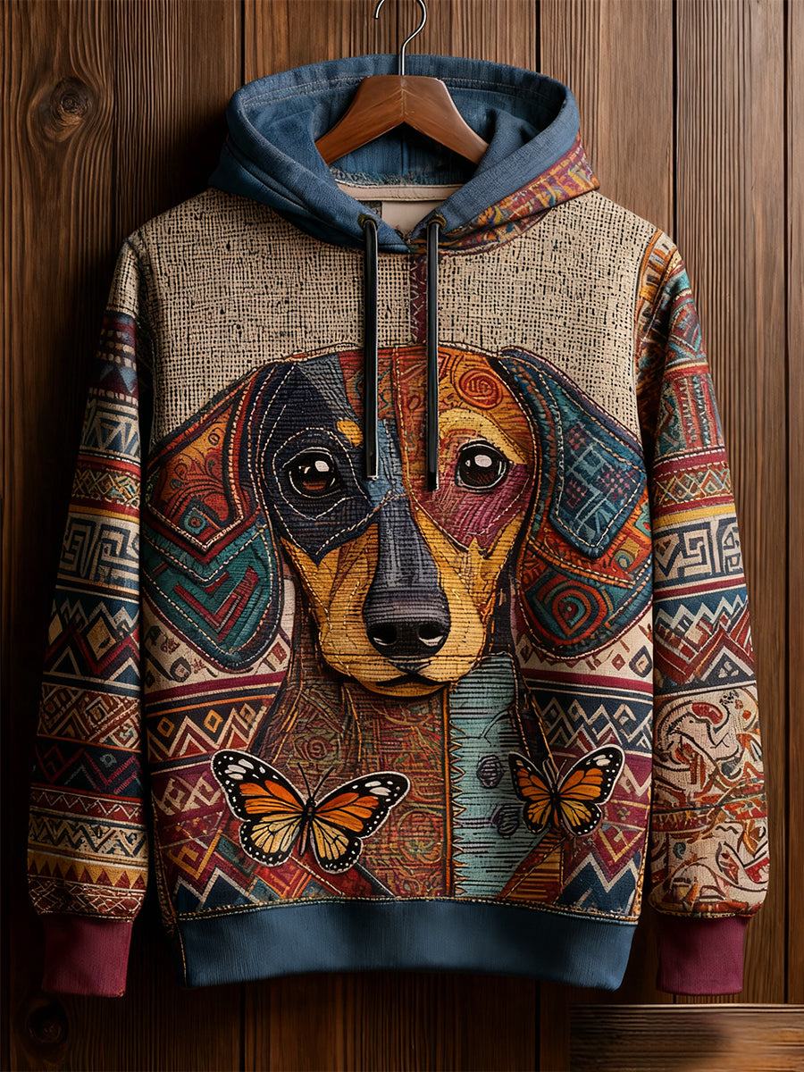 Unisex Retro Animal Art Print Wygodna dorywcza bluza