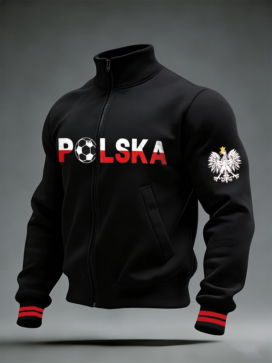 Męska kurtka stojąca z polskim nadrukiem