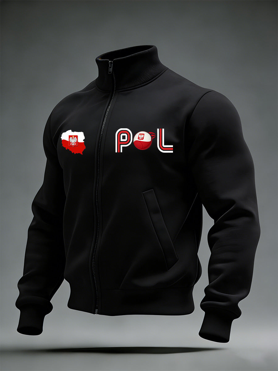 Męska kurtka stojąca z polskim nadrukiem