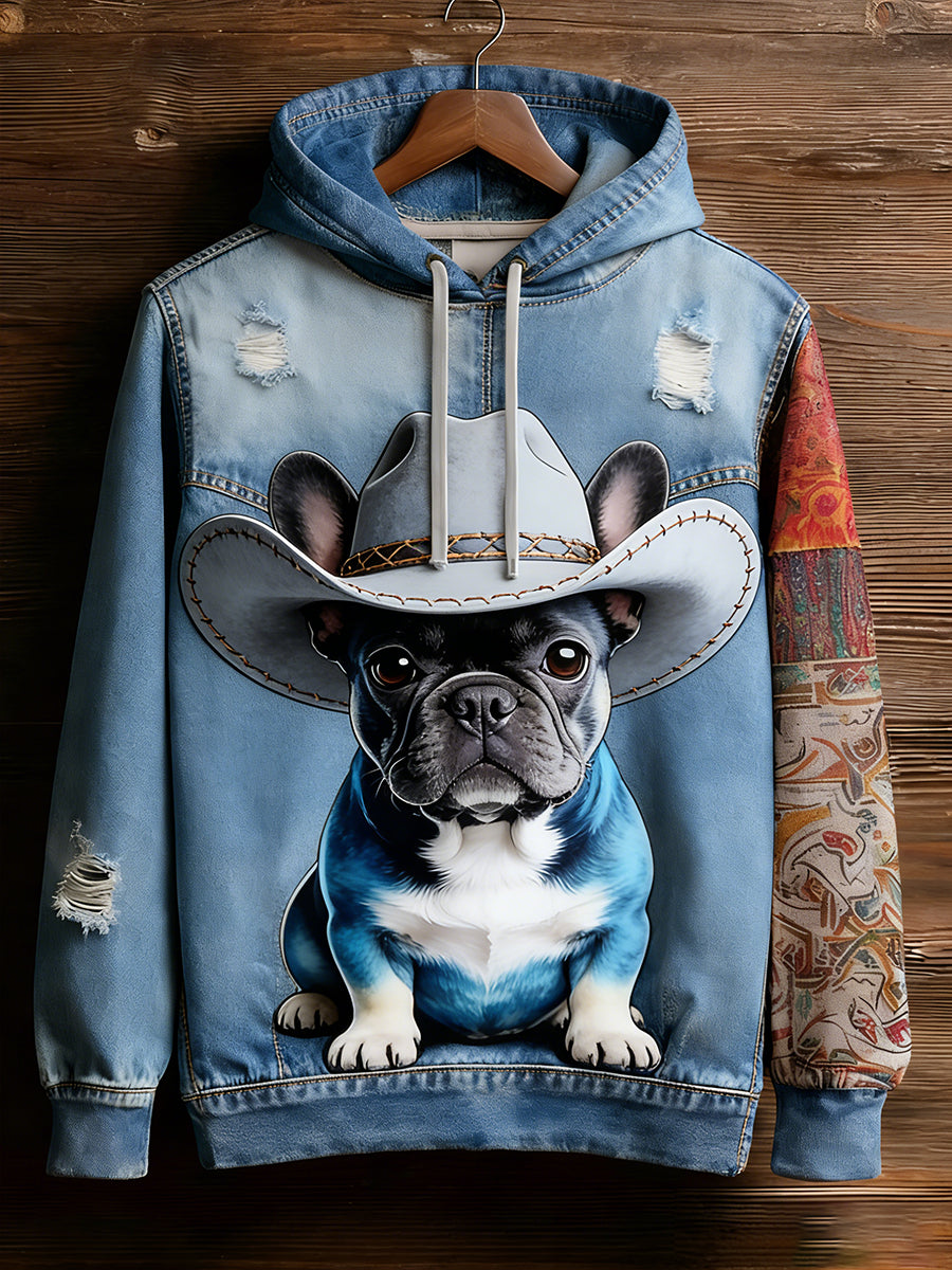 Unisex Retro Animal Art Print Wygodna dorywcza bluza