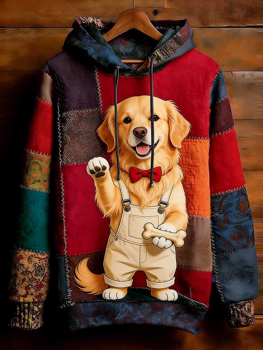 Unisex Retro Animal Art Print Wygodna dorywcza bluza