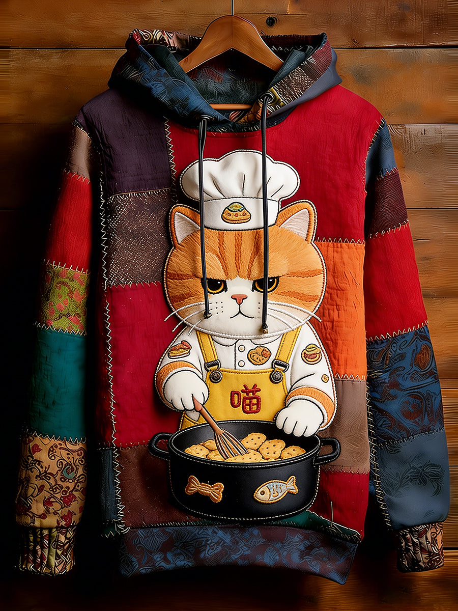 Unisex Retro Animal Art Print Wygodna dorywcza bluza