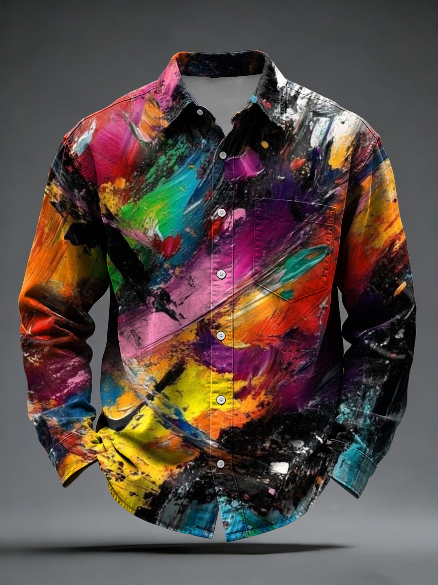 Retro abstrakcyjna sztuka Kolorowa graffiti Casual Shirt