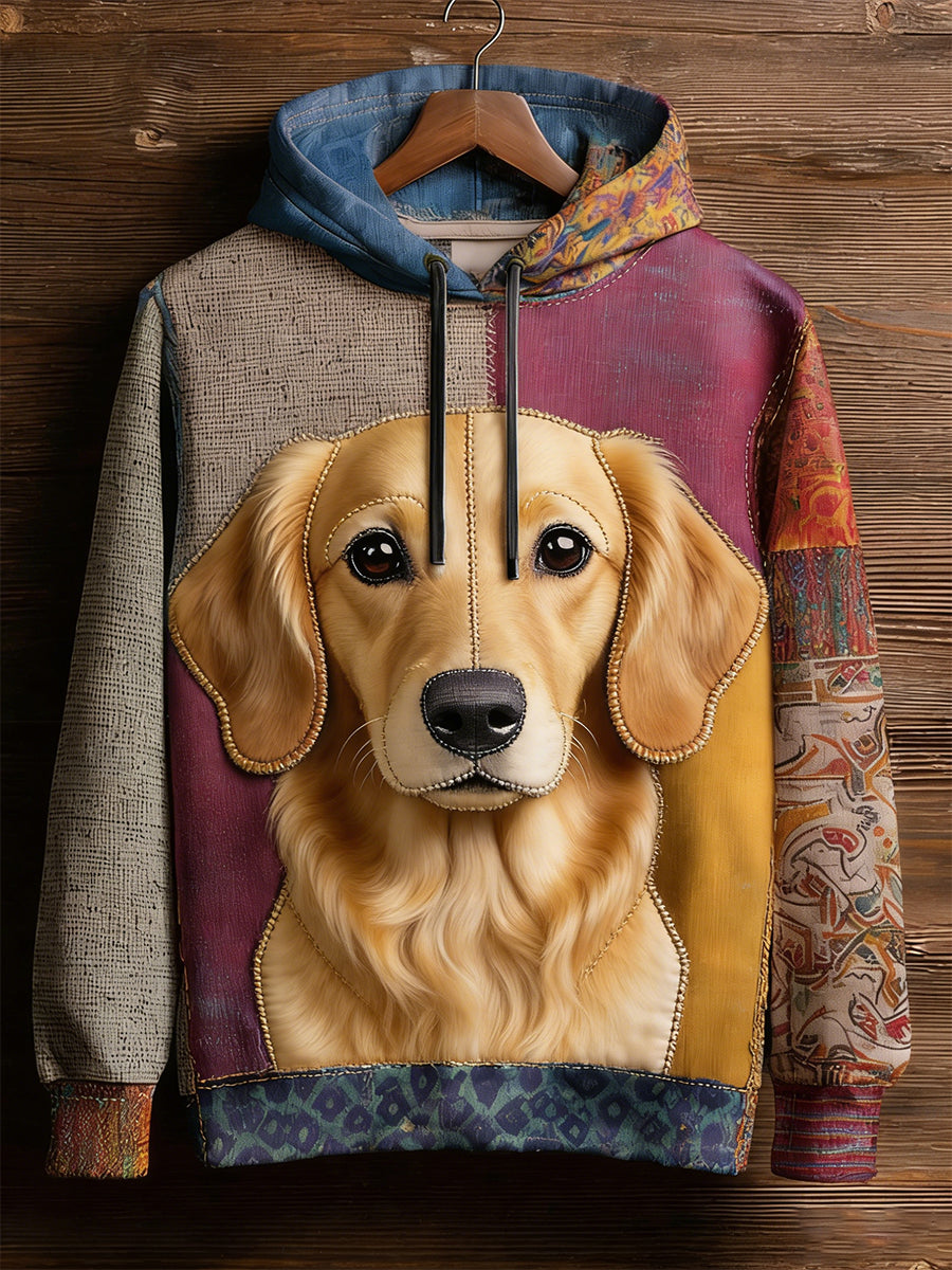 Unisex Retro Animal Art Print Wygodna dorywcza bluza