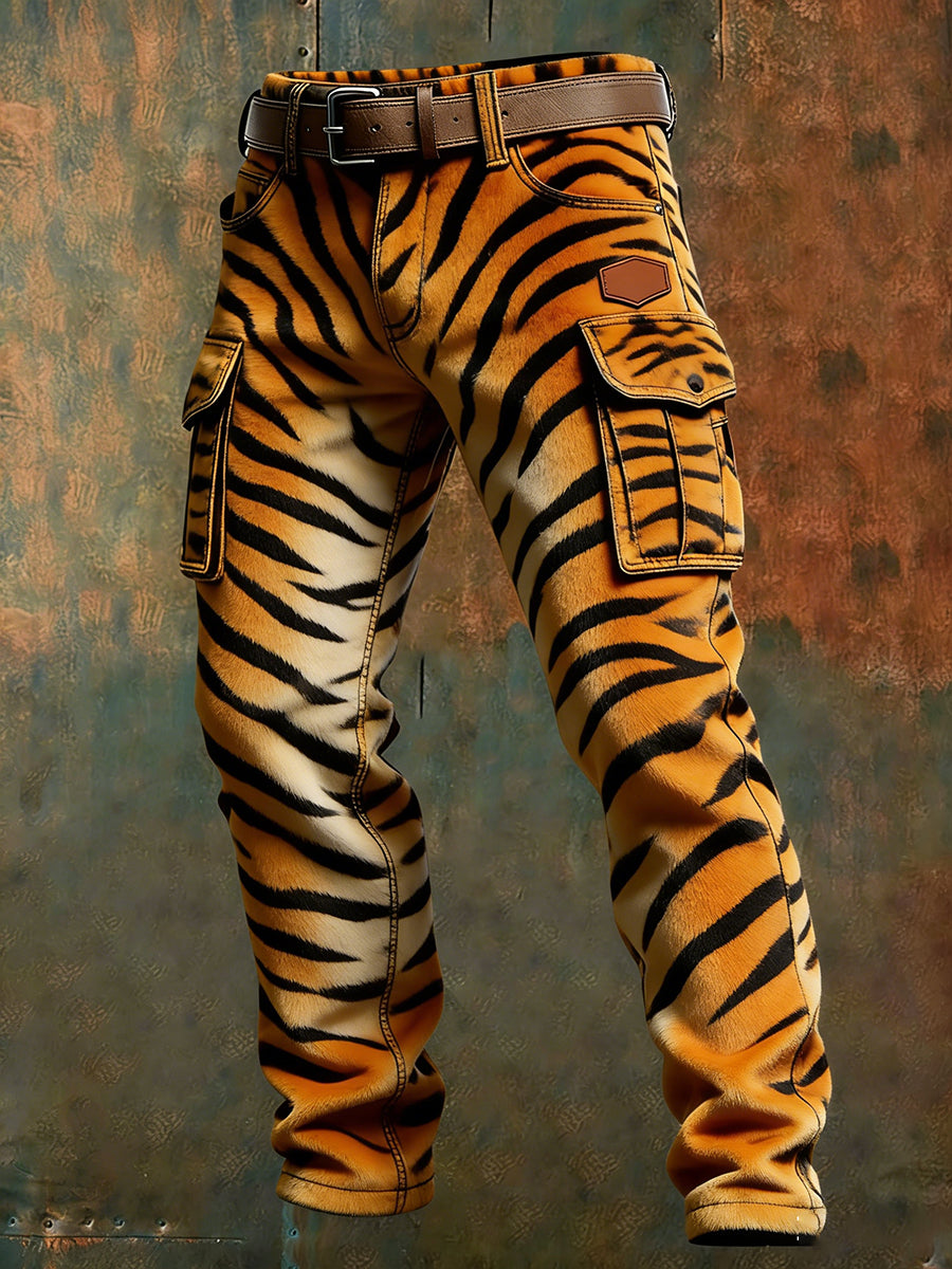 Męskie spodnie robocze retro styl biznesowy na co dzień