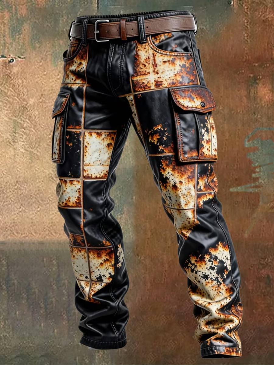 Męskie spodnie robocze retro styl biznesowy na co dzień