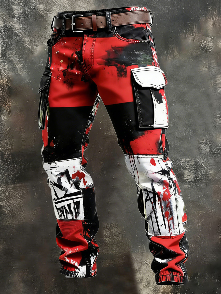 Męskie spodnie robocze retro styl biznesowy na co dzień